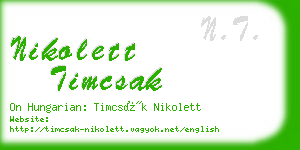 nikolett timcsak business card